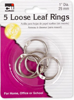 LOOSELEAF RINGS 1IN 5PK